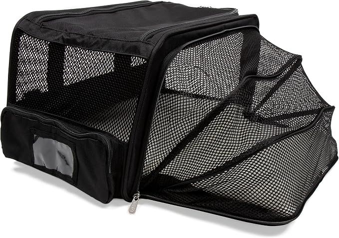 Sherpa Expandable Travel Pet Carrier, Airline Approved, Black, Medium