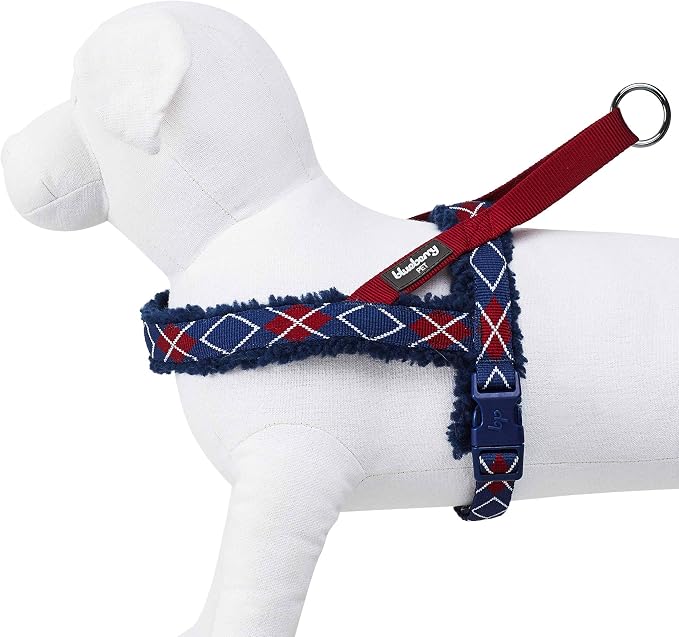 Blueberry Pet Soft & Comfy Scottish Argyle Fleece Padded Dog Harness