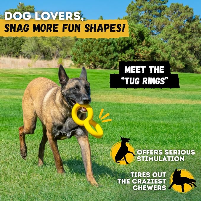 Indestructible Stick Dog Toy - Lifetime Replacement - Durable Chew Toy for Aggressive Chewers - Safe Non-Toxic Natural Rubber - Chew Tug & Fetch - Tough, Heavy Duty - Med/Large Breed, 8”x2”