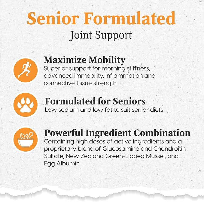 ARK NATURALS Gray Muzzle Old Dogs Happy Joints Maximum Strength Chews for Large Breed Dogs, Support Cartilage and Joint Function, 500 mg Glucosamine, 16.5 oz Bag, Packaging May Vary (71008)