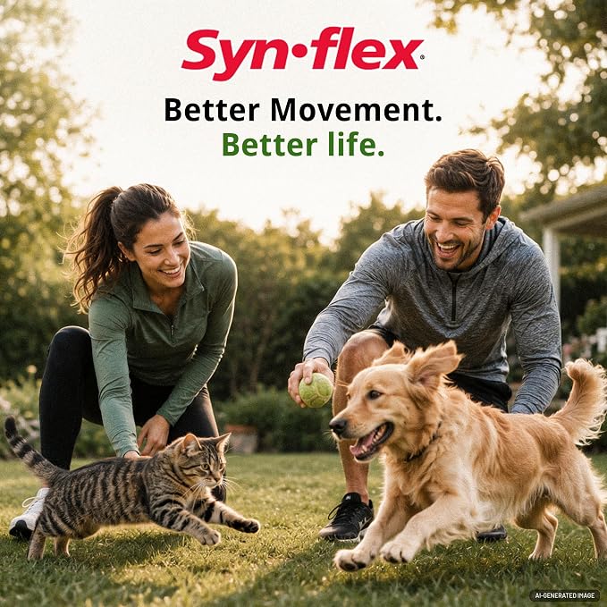 Synflex Concentrated 8oz Joint Supplement Bottle | Glucosamine Chondroitin Liquid for Dogs & Cats | Boswellin Yucca Manganese | Beef Flavor | Made in USA for Daily Pet Mobility Wellness Use Plan