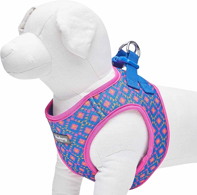 Blueberry Pet Southwestern Tribal Lozenges Navy Blue Dog Harness Vest, S, Adjustable Harnesses for Small Dogs