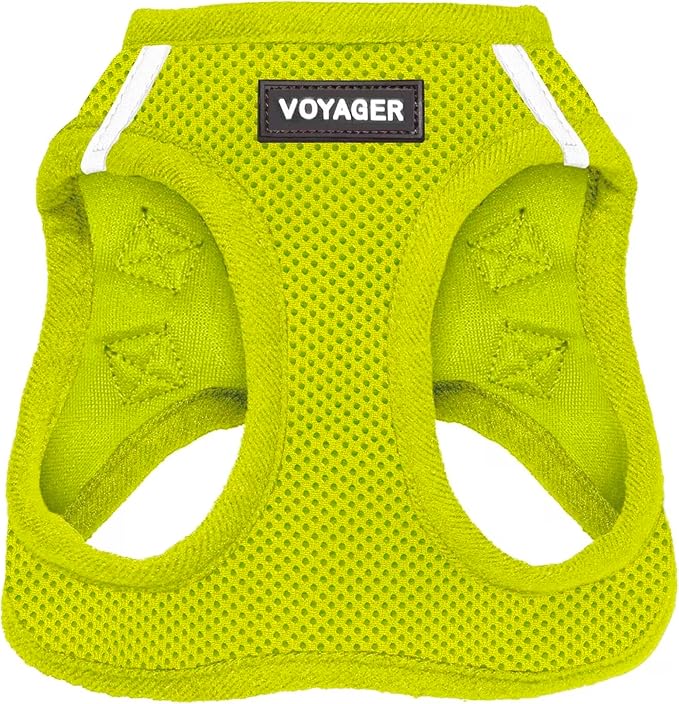 Voyager Step-in Air Dog Vest Harness - Lime Green, Large | 18- 20.5" in Chest, Reflective Bands, All Weather Breathable Air Mesh, Cats Compatible, Lightweight, Fast Drying
