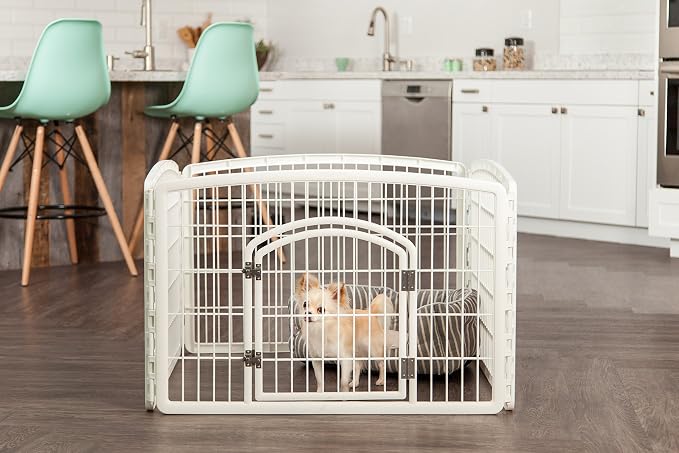 IRIS USA 24" 4-Panel Dog Puppy Playpen Fence Enclosure with Dog Gate Door - Indoor Pet Playpen - 4 or 8 Panel