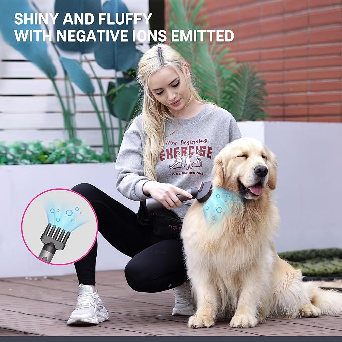 FLOOF Pet Hair Dryer, 2-in-1 Dog Comb Dryer, Drying & Combing with Negative Ions, Adjustable Temperatures, 20V Powershare Freedom, FLOOF Portable Pet Grooming System (Battery not Included