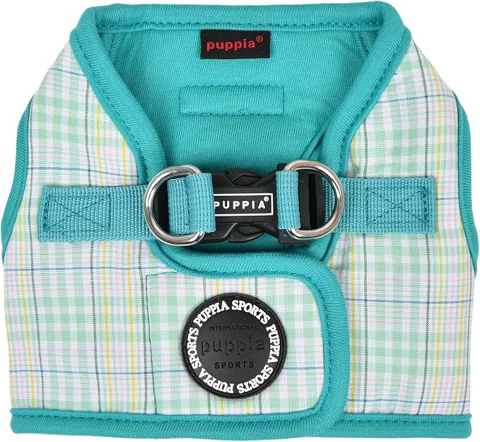 Puppia Luke Step-in Vest Dog Harness No Choke No Pull Walking Training for Small and Medium Dog - Aqua - S