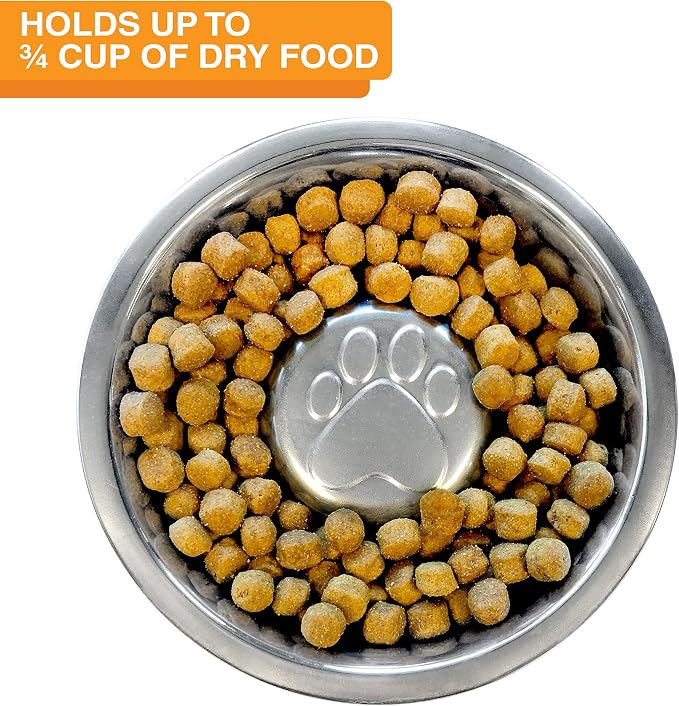 Neater Feeder Express Mess Proof Dog Bowls Elevated for Small Breed – Made in USA – No Spill Raised Slow Feeder Elevated Dog Bowl Stand, Stainless Steel Food and Water Bowl Set, Grey