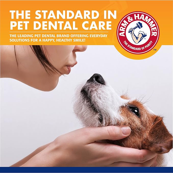 Arm & Hammer Dog Dental Care Fresh Breath Kit, Mint Flavor, 3-Pieces | Includes baking soda toothpaste and toothbrush, for plaque removal, daily dental care routine, dogs, mint