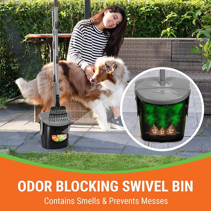 Pupzle Large Dog Poop Trash Can with Pooper Scooper and 55 Poop Bags