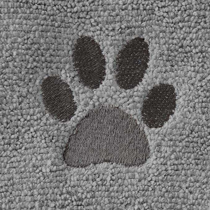 Ritz Premium Embroidered Microfiber Pet Towel (3-Pack), 18" x 28", Highly Absorbent, Fast-Drying, Long-Lasting, Super Soft 80% Polyester and 20% Polyamide Pet Cloth, Grey