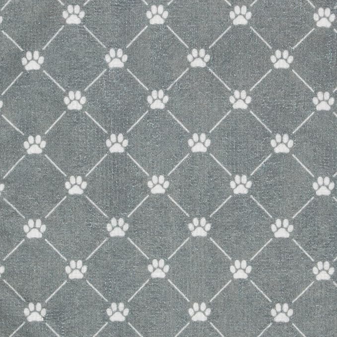 Bone Dry Pet Grooming Towel Collection Absorbent Microfiber X-Large, 41x23.5", Trellis Gray