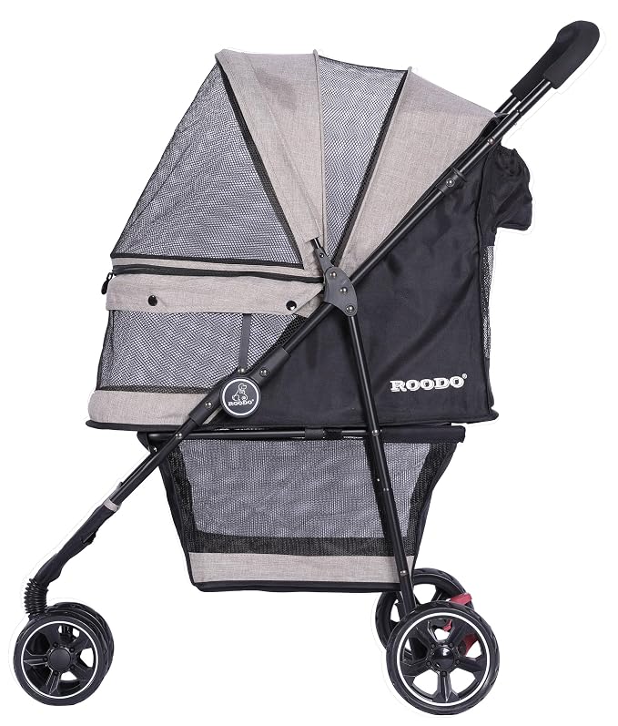 ROODO 3-Wheel Pet Stroller - Light Khaki, up to 30lbs