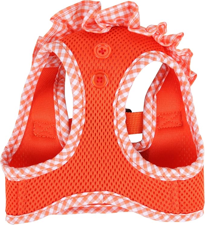 Puppia Vivien Vest Dog Harness Step-in All Season Mesh Cute No Pull No Choke Walking Training for Small Dog, Orange, X-Small