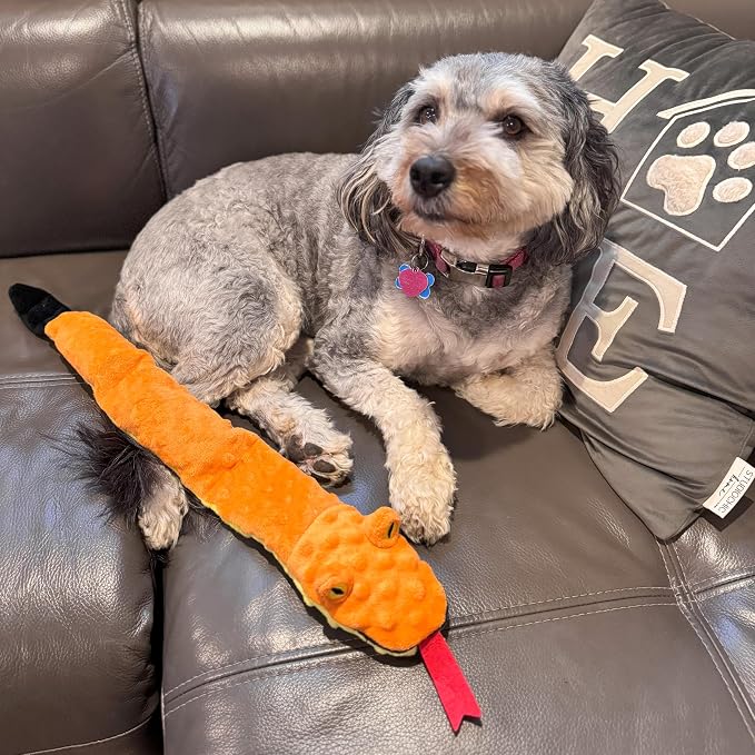 SPOT Skinneeez Extreme Triple Squeak Snake - Durable, Stuffing-Free Dog Toy with Rip-Stop Mesh & 3 Jumbo Squeakers, Built for Aggressive Chewers - Perfect for Medium to Large Dogs & Puppies, 25 inch