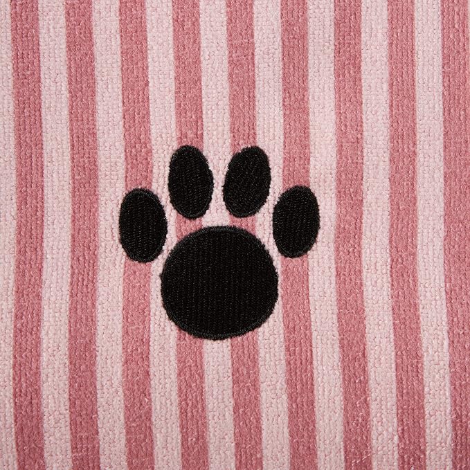 Bone Dry Pet Grooming Microfiber Towel, Striped Collection, X-Large, 41x23.5, Rose (Pack of 2)