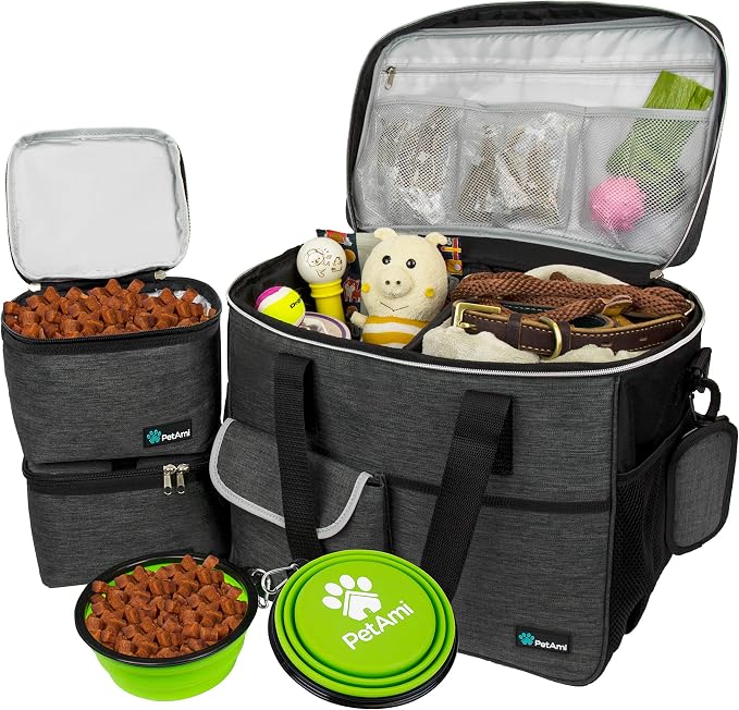 PetAmi Dog and Cat Travel Bag, Charcoal, Large