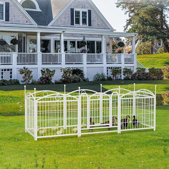 Dog Playpen Indoor 24 Inch 8 Panels Metal Dog Pen, Heavy Duty Pet Fence for Puppies and Adult Dogs, Foldable Exercise Pen with Secure Door, Durable Steel Construction for Indoor do