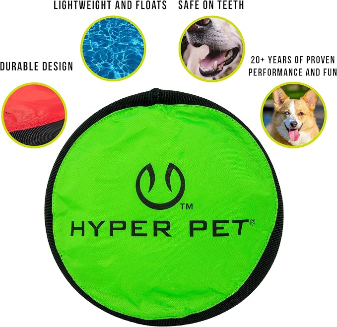 Hyper Pet Flippy Flopper Flying Disc Soft Dog Toy 9 Inch, Floats, 6 Pack