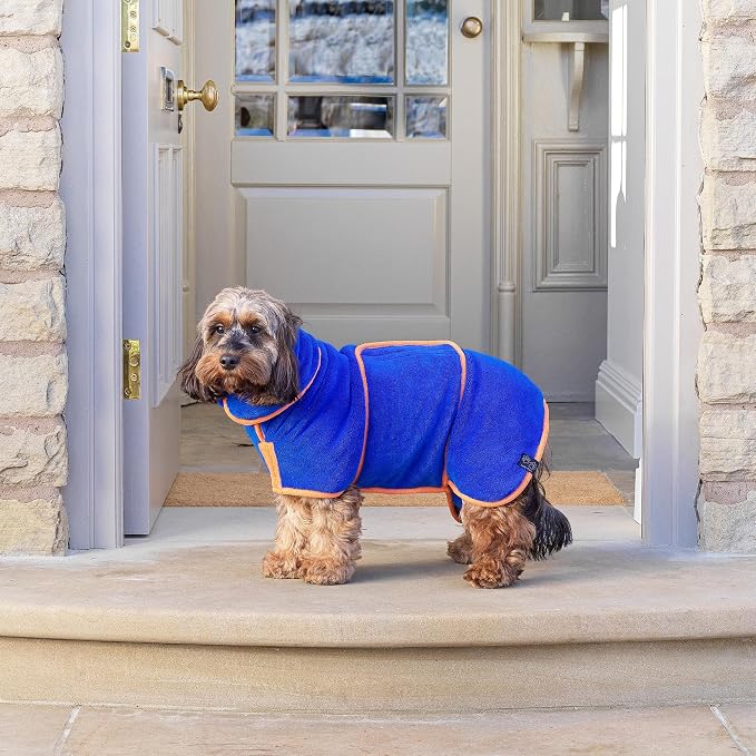 Lucky Pooch® Dog Robe - Luxurious Dog Bathrobe - Ultra Absorbent Dries Your Dogs in Minutes! Double-Layer, Super Soft Towel and Bath Robe All in One (XS, Royal Blue)