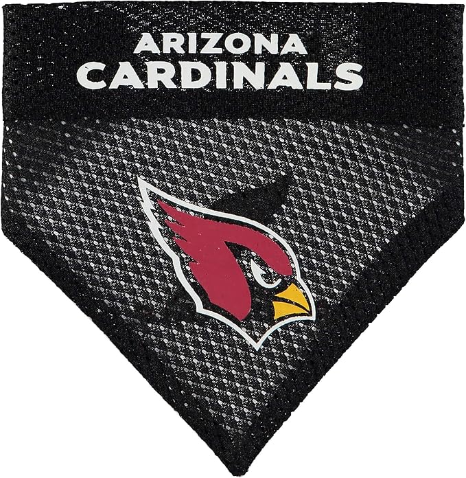 NFL DOG BANDANA - ARIZONA CARDINALS REVERSIBLE PET BANDANA. 2 Sided Sports Bandana with a PREMIUM Embroidery TEAM LOGO, Small/Medium. - 2 Sizes & 32 NFL Teams available