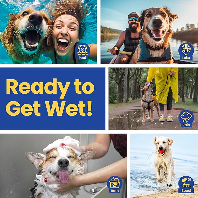 rubyloo Shammy Dog Towels for Drying Dogs Large - 2pk (34" x 26") - Ultra Absorbent Technology Dries Dogs 2X Faster - Easy to Wring Out & Reuse - Compact for Bath, Swim, Rain, Travel, Cooling