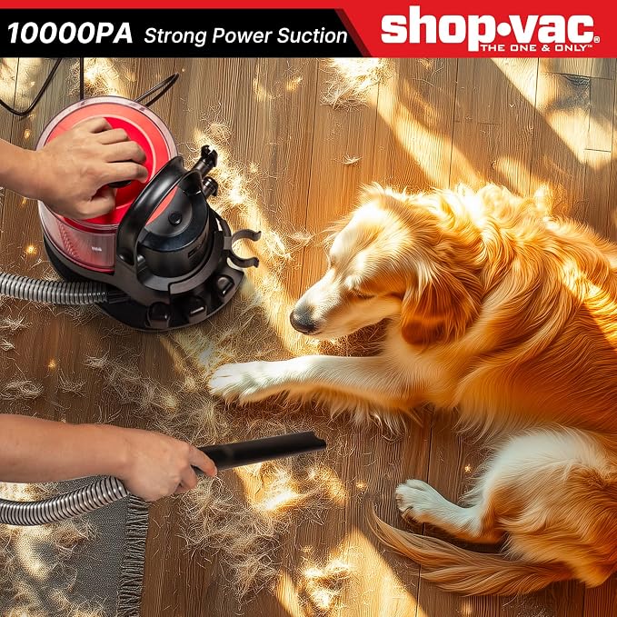 Shop-Vac 4-in-1 Dog Grooming Vacuum, Pet Grooming Vacuum for Shedding