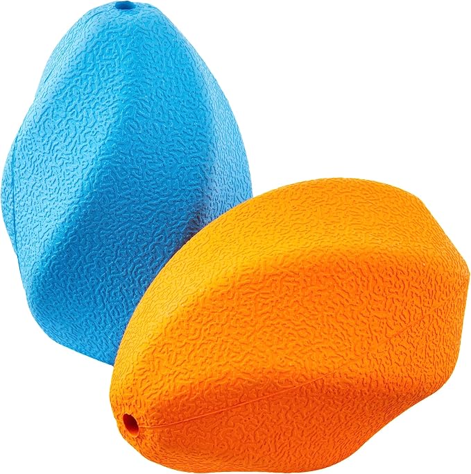 Amazon Basics Interactive Durable Natural Rubber Dog Treat Dispensing Enrichment Chew Toy for Dogs, Tough Chew Toy for Heavy Chompers, Large, Multi Color, 2-Pack