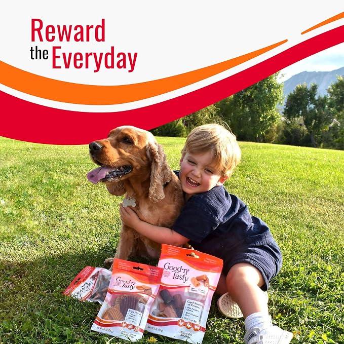 Good 'n' Tasty Triple Flavor Puree Mix-Ins Dog Food Topper Treats for All Dogs, 7 Count, Easy Single-Serve Portions, Added Protein with Salmon, Tuna and Krill, No Chicken or Beef Added