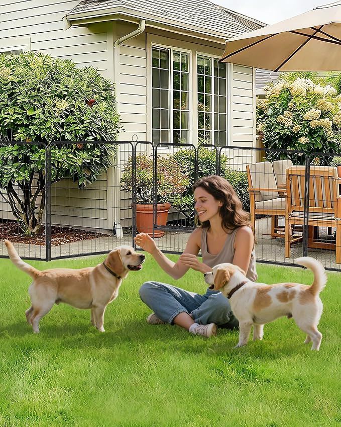 Anti-Rust Dog Playpen, 32in 16 Panels, Secure Gate