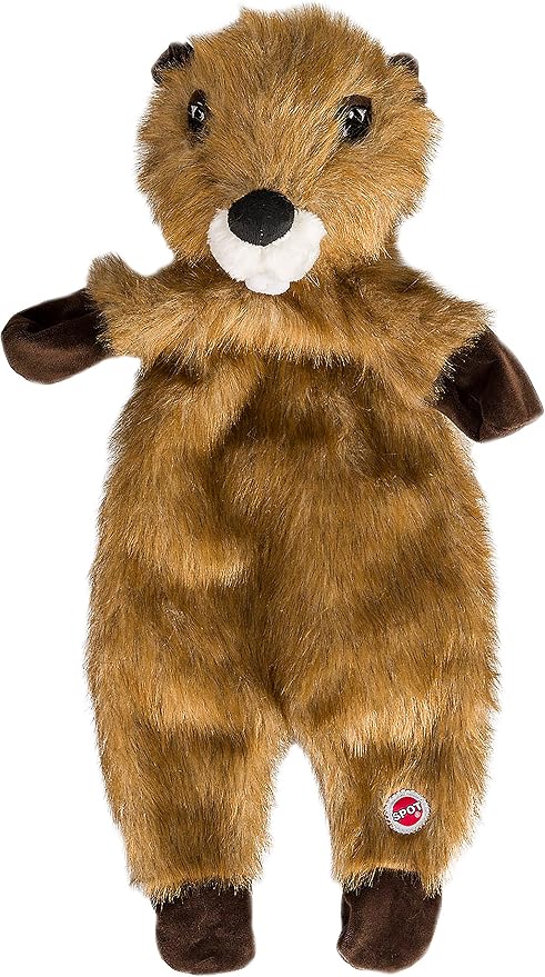 SPOT Ethical Pets 54333 Furzz Beaver Pet Squeak Toys