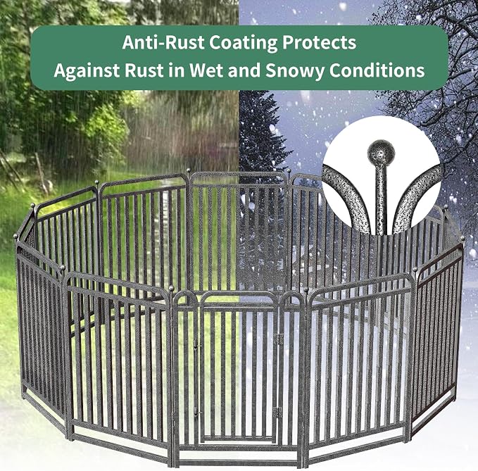 Dog Playpen Outdoor, 40in, 24 Panels, Heavy Duty, Rust Resistant