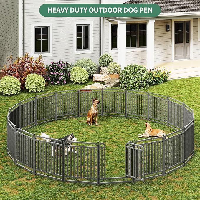 Dog Playpen Outdoor, 32in, 16 Panels, Heavy Duty, Rust Resistant