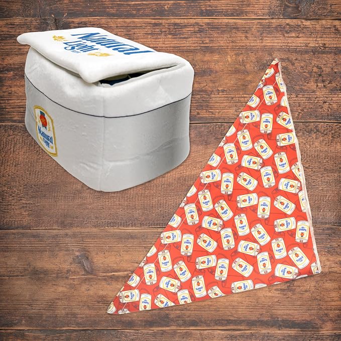 Natural Light, Nesting Dog Toy Plush Cooler with Rubber Toy Beers & Bandana | Official Merchandise, Interactive Squeaky Dog Toys for Hide & Seek Fun, Includes Natural Light Dog Bandana