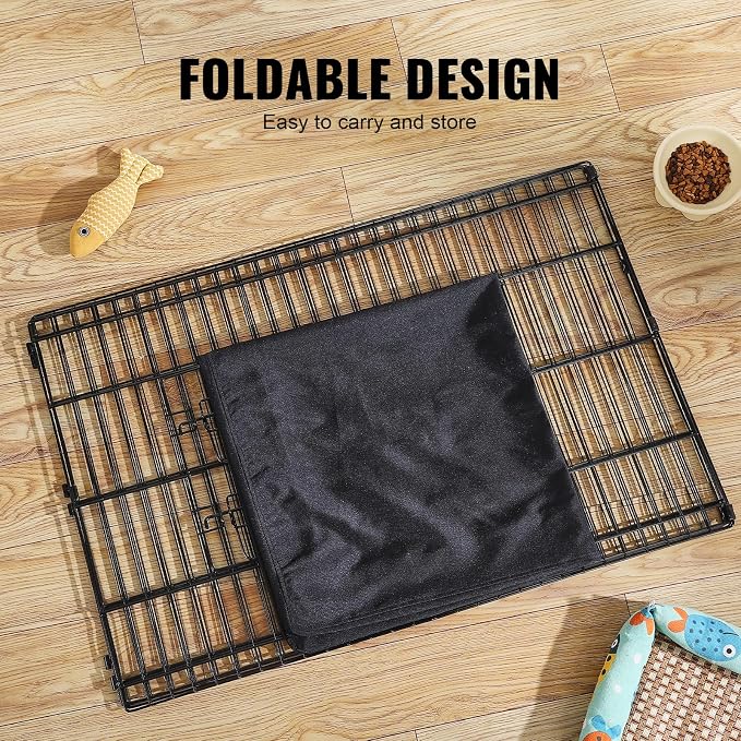 VEVOR Dog Playpen, 4 Pcs 24 x 36 in Panels Foldable Metal Pet Exercise Pen, Dog Fence Indoor and Outdoor Pen with Door and 600D Oxford Fabric Bottom Pad, for Dogs, Cats and Other Small Animals