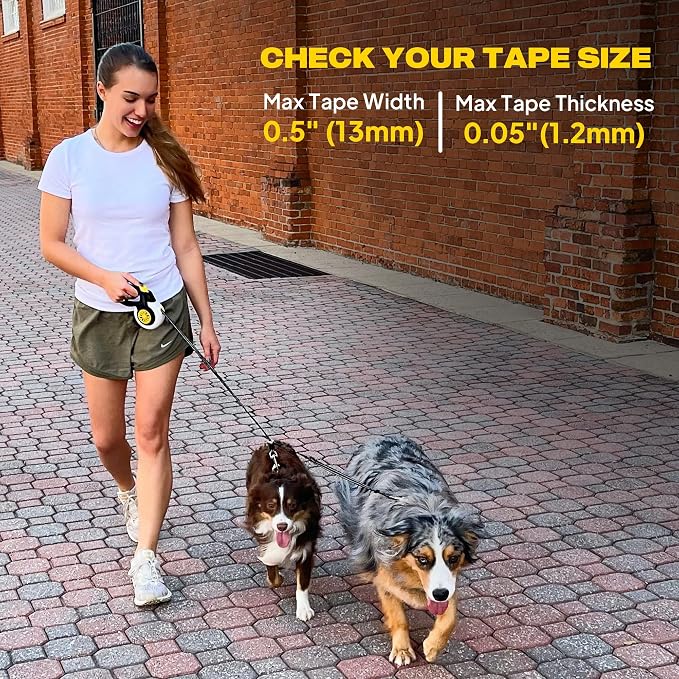 Fida Retractable Dog Leash & Dual Dog Leash Accessory, Patented Roller Design, No Tangle, Reflective, Adjustable for Small & Medium Dogs Up to 65lbs