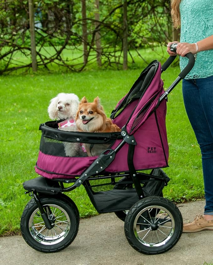Pet Gear No-Zip Double Pet Stroller - Boysenberry