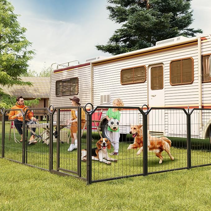 GarveeLife Dog Playpen, 32in 16 Panels, with Stakes