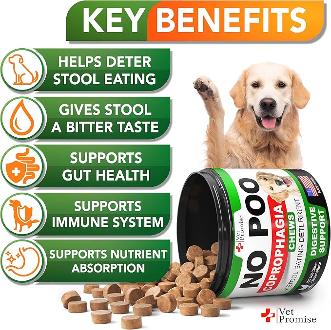 No Poo Chews for Dogs - Coprophagia Stool Eating Deterrent for Dogs