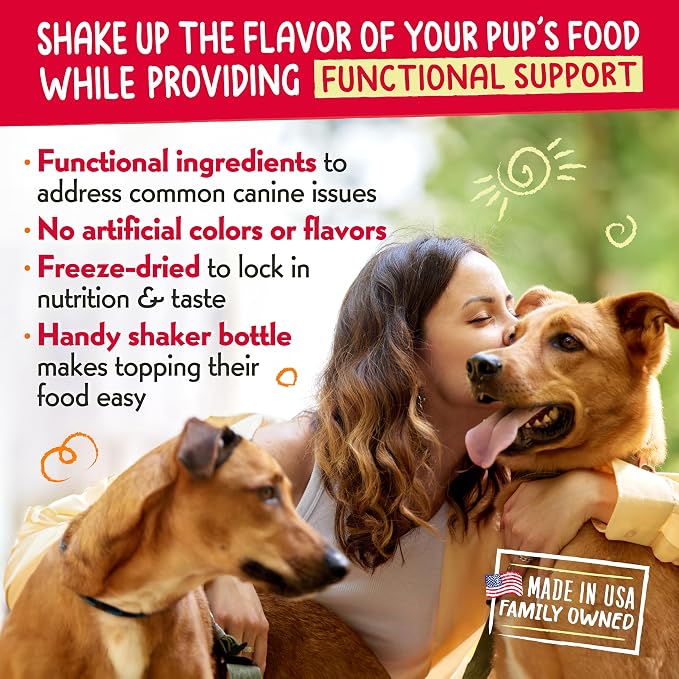 Charlee Bear Necessities Freeze Dried Dog Food Topper, Immune Health Support, Grain Free, High Protein, Limited Ingredient Meal Toppers for Dogs, Beef Recipe, 5 Ounce