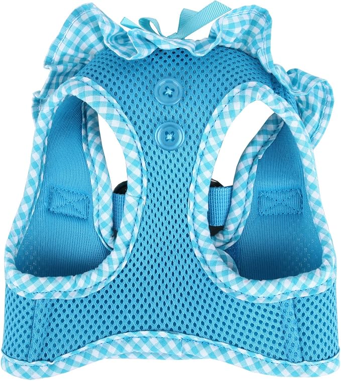 Puppia Vivien Vest Dog Harness Step-in All Season Mesh Cute No Pull No Choke Walking Training for Small Dog, Sky Blue, X-Small (Pack of 2)