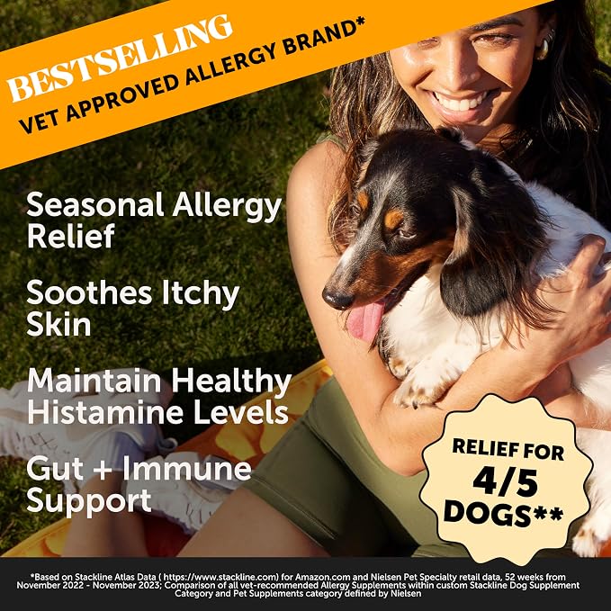 Allergy Itch Relief & Probiotics Virtual Bundle: Dog Allergy Relief & Gut Health Chews (Peanut Butter & Duck 90 ct)