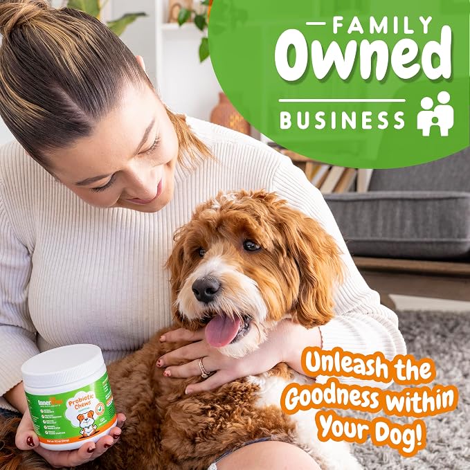 Probiotics for Dogs, Digestive Enzymes & Prebiotic Formula for Gut Health, Dog Probiotics for Diarrhea, Bowel & Immune Support, Chicken Flavor, 120 Soft Chews
