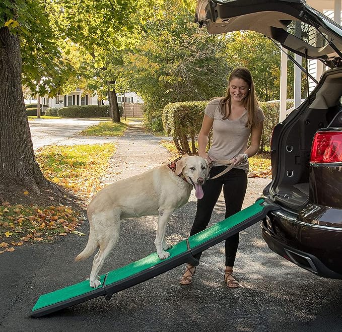 Pet Gear supertraX Ramps for Dogs and Cats, Maximum Traction Surface, Portable/Easy-Fold (No Tools Required), Built in Handle for Travel, 5 Models, 42-71 Inches Long, Supports 150-200lbs