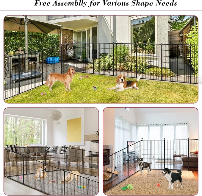 Dog Playpen with Door, 40in 24 Panels