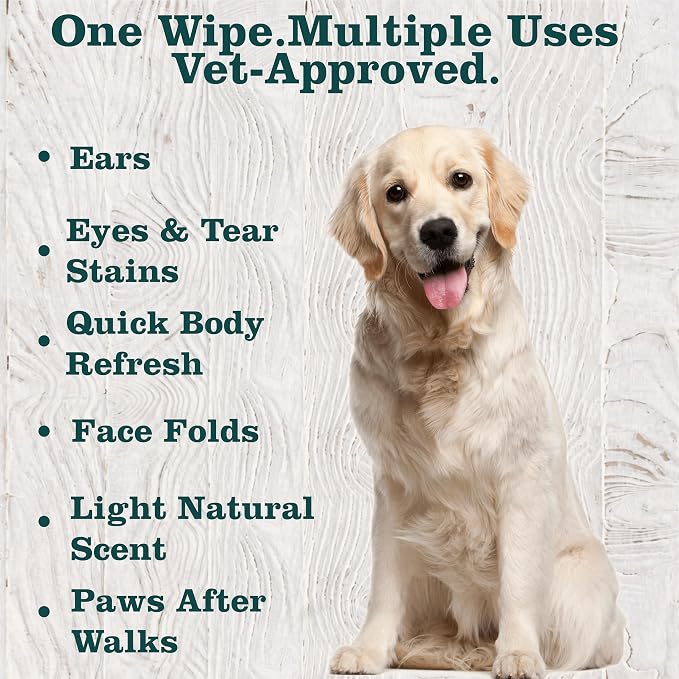 Dr. Pol Pet Cleansing Grooming Wipes Canister, 200 Count, Oatmeal Scented