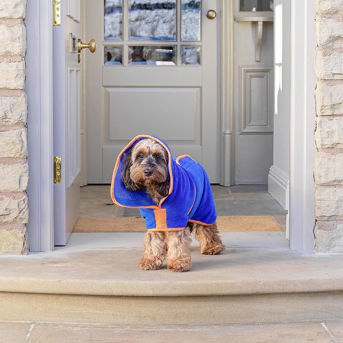 Lucky Pooch® Dog Robe - Luxurious Dog Bathrobe - Ultra Absorbent Dries Your Dogs in Minutes! Double-Layer, Super Soft Towel and Bath Robe All in One (XXL, Royal Blue)