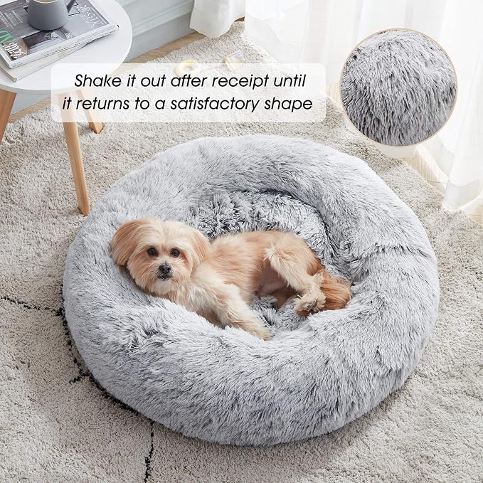 Western Home Calming Soft Round Dog &Cat Bed Small Dog Bed Washable,20"