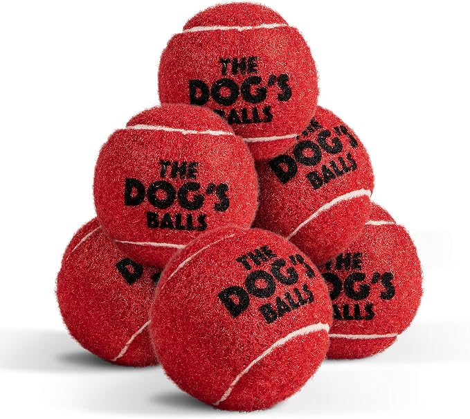 The Little Dog’s Balls Small Dog Tennis Balls 6-Pack Red Floats in Water | Our fetch balls combine non-abrasive felt exterior and a thicker rubber core Durable Dog Toy for Outdoor Play & Training