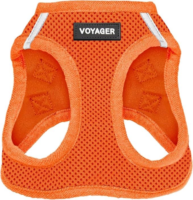 Voyager Step-in Air Dog Vest Harness - Orange, Medium | 16 - 18" in Chest, Reflective Bands, All Weather Breathable Air Mesh, Cats Compatible, Lightweight, Fast Drying