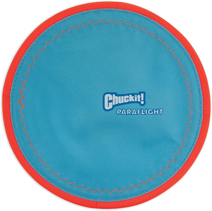 Chuckit! Kick Fetch Ball Dog Toy, Small (6 Inch) and ChuckIt! Paraflight Flying Disc Dog Toy, Large (9.75")